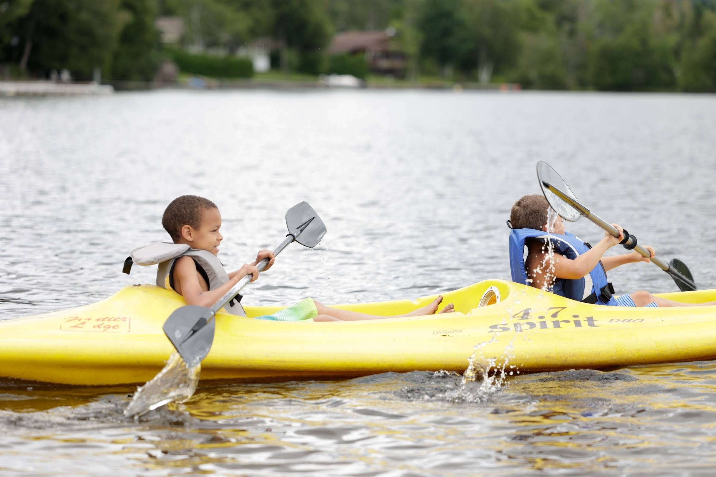 Children in a canoe